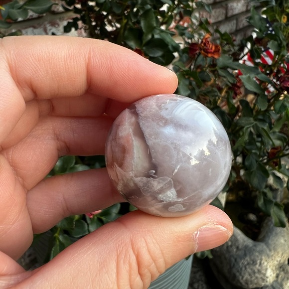 Purple Flower Agate Sphere - Picture 3 of 5